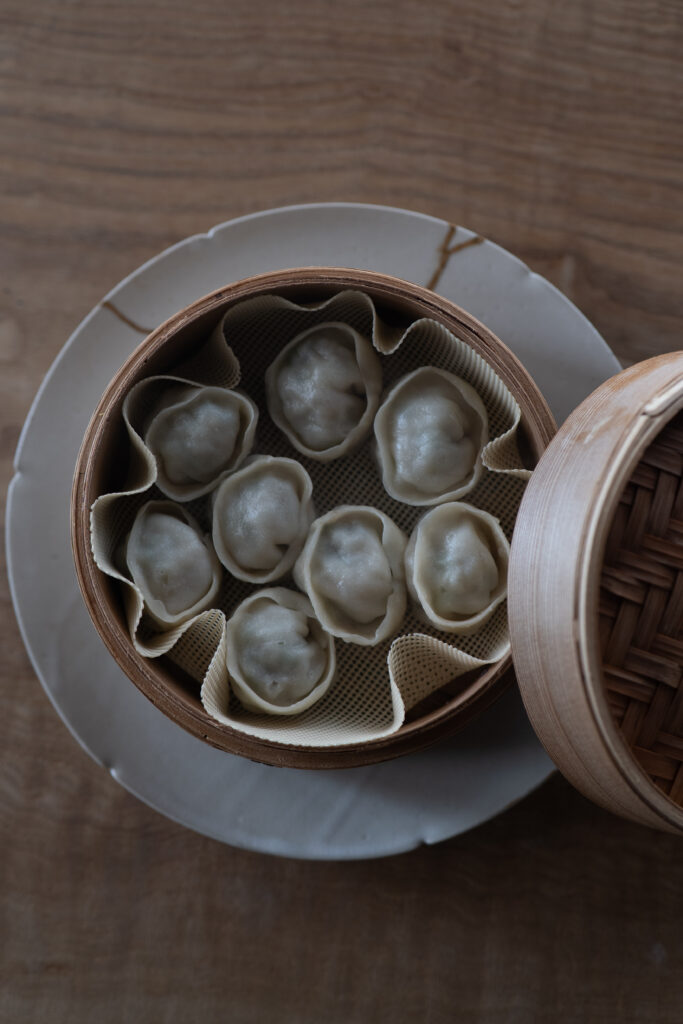 蒸し餃子出来上がりの様子